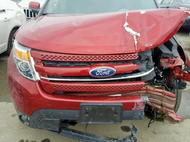 1FM5K8F87FGC50889 - 2015 FORD EXPLORER L RED photo 7