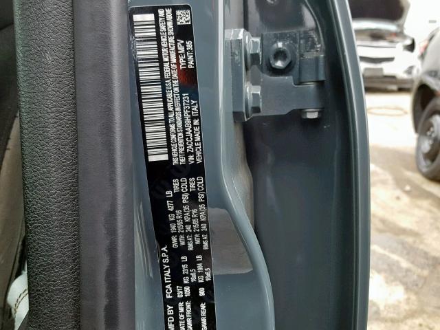 ZACCJAAB9HPF37231 - 2017 JEEP RENEGADE S ლურჯი ფოტო 10