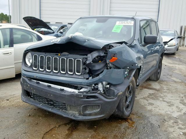 ZACCJAAB9HPF37231 - 2017 JEEP RENEGADE S ლურჯი ფოტო 2