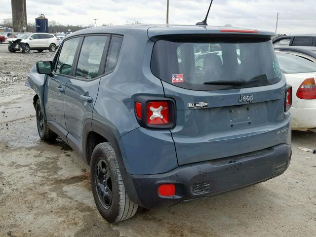ZACCJAAB9HPF37231 - 2017 JEEP RENEGADE S ლურჯი ფოტო 3