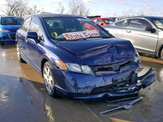 JHMFA16508S000093 - 2008 HONDA CIVIC LX BLUE photo 1