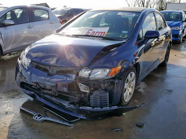 JHMFA16508S000093 - 2008 HONDA CIVIC LX BLUE photo 2