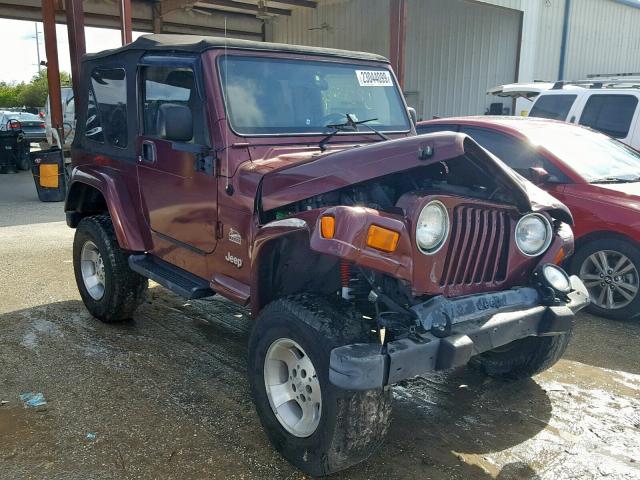 1J4FA59S13P376950 - 2003 JEEP WRANGLER / BURGUNDY photo 1