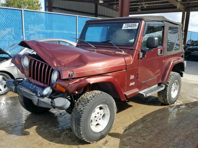 1J4FA59S13P376950 - 2003 JEEP WRANGLER / BURGUNDY photo 2