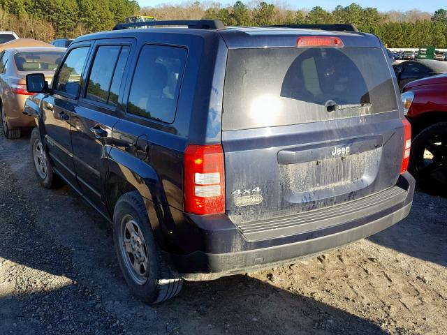 1C4NJRBBXCD604559 - 2012 JEEP PATRIOT SP BLUE photo 3