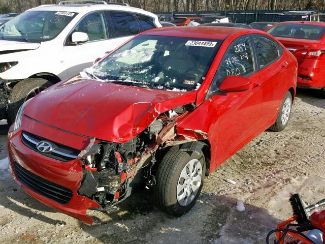 KMHCT4AE8HU281213 - 2017 HYUNDAI ACCENT SE წითელი ფოტო 2
