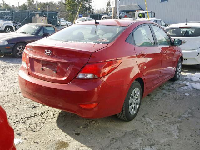 KMHCT4AE8HU281213 - 2017 HYUNDAI ACCENT SE წითელი ფოტო 4