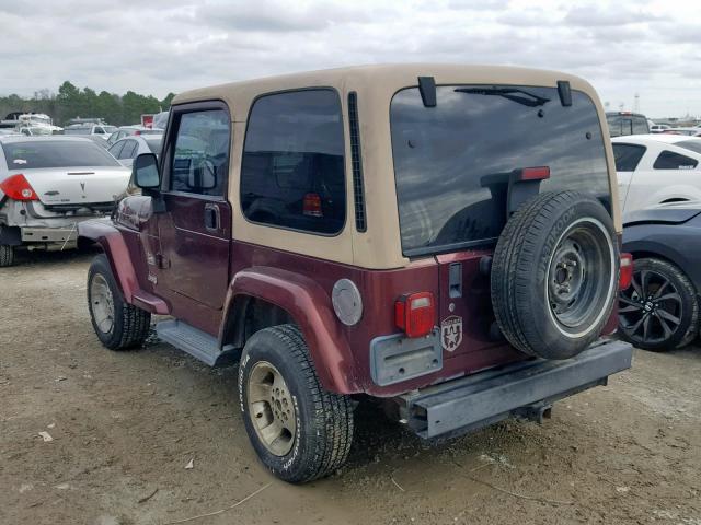 1J4FA59S93P329214 - 2003 JEEP WRANGLER / MAROON photo 3