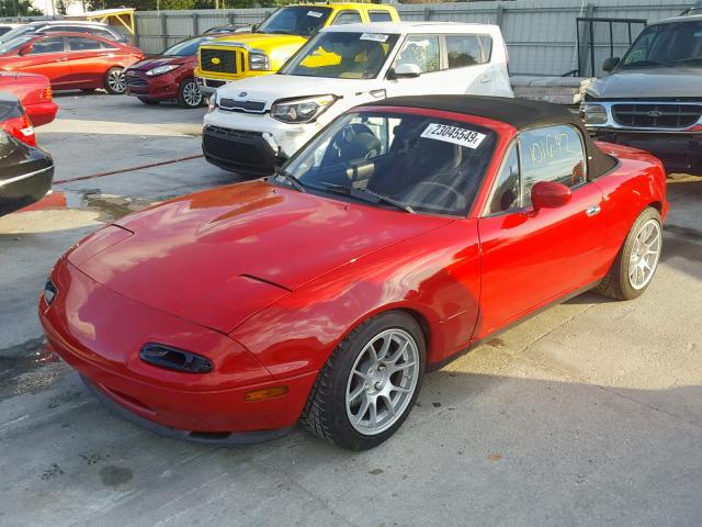 JM1NA3510M0214594 - 1991 MAZDA MX-5 MIATA RED photo 2