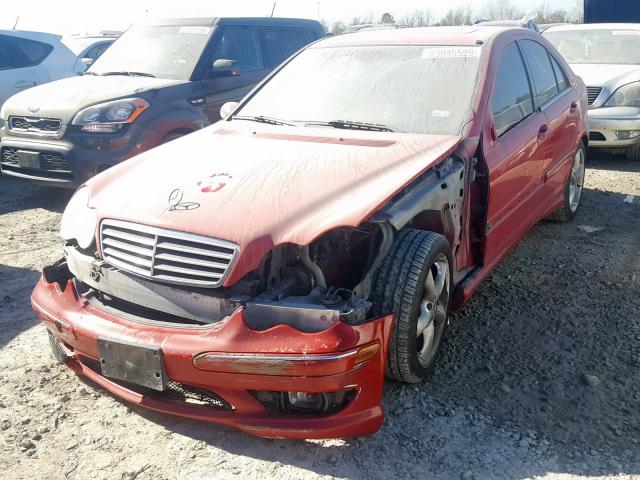 WDBRF40J65F650993 - 2005 MERCEDES-BENZ C 230K SPO RED photo 2