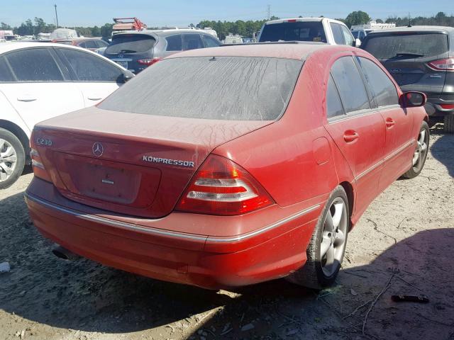 WDBRF40J65F650993 - 2005 MERCEDES-BENZ C 230K SPO RED photo 4