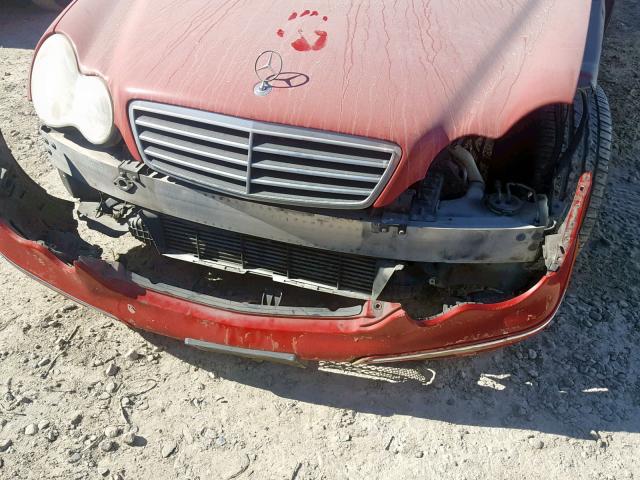 WDBRF40J65F650993 - 2005 MERCEDES-BENZ C 230K SPO RED photo 9