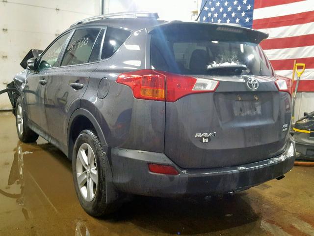 2T3RFREV0EW187838 - 2014 TOYOTA RAV4 XLE GRAY photo 3