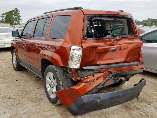 1C4NJPBB2CD580021 - 2012 JEEP PATRIOT SP ORANGE photo 3