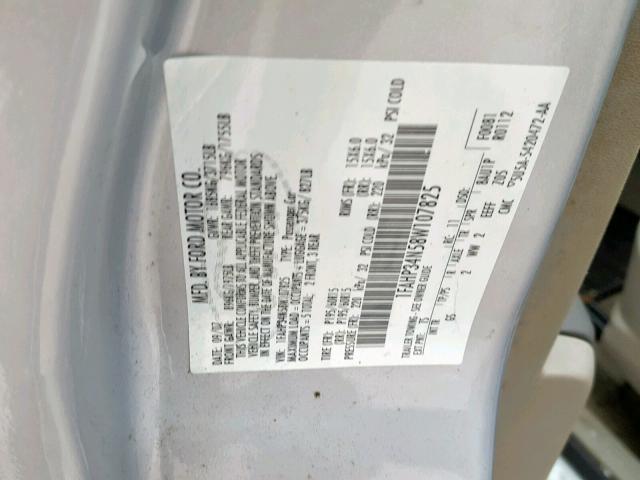 1FAHP34N58W107825 - 2008 FORD FOCUS S/SE SILVER photo 10