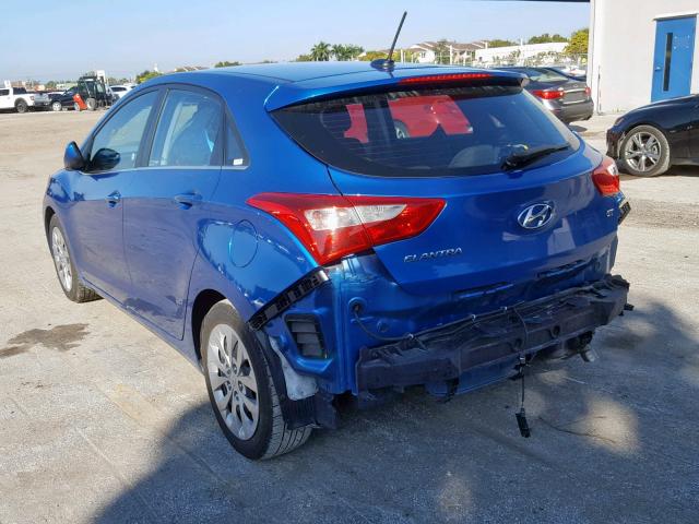 KMHD35LH1HU375533 - 2017 HYUNDAI ELANTRA GT BLUE photo 3