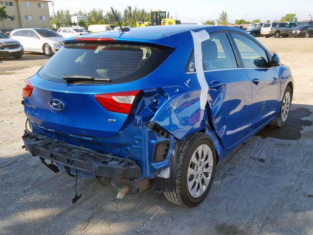 KMHD35LH1HU375533 - 2017 HYUNDAI ELANTRA GT BLUE photo 4