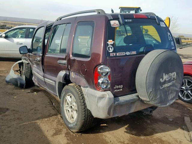 1J4GL48K04W292104 - 2004 JEEP LIBERTY SP PURPLE photo 3