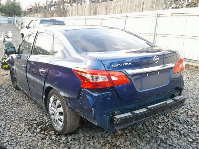 3N1AB7AP0GY326256 - 2016 NISSAN SENTRA S BLUE photo 3