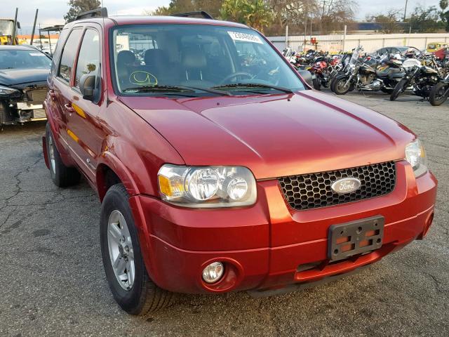 1FMCU49H77KB70240 - 2007 FORD ESCAPE HEV RED photo 1