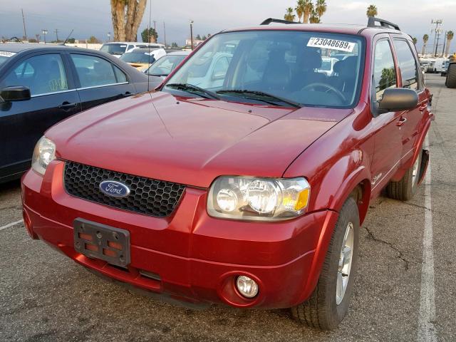 1FMCU49H77KB70240 - 2007 FORD ESCAPE HEV RED photo 2