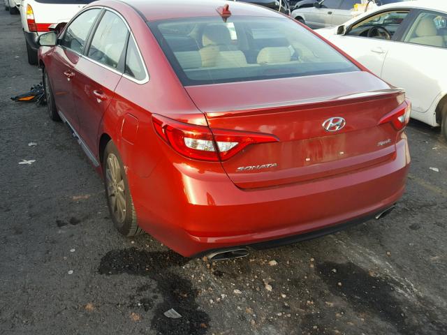 5NPE34AF5HH445033 - 2017 HYUNDAI SONATA SPO RED photo 3