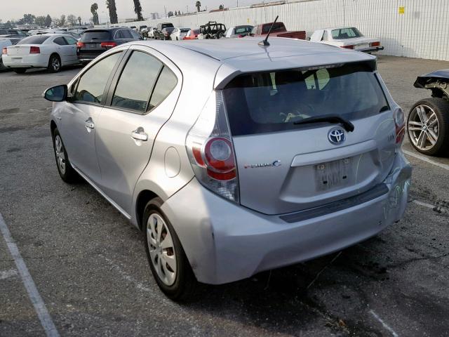 JTDKDTB38C1011722 - 2012 TOYOTA PRIUS C SILVER photo 3