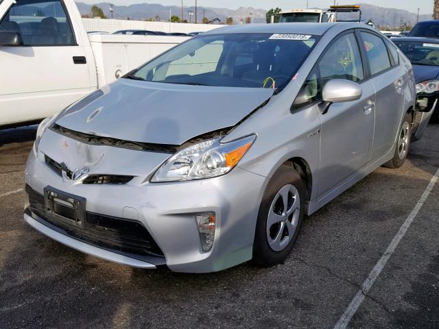 JTDKN3DU7C5432164 - 2012 TOYOTA PRIUS SILVER photo 2