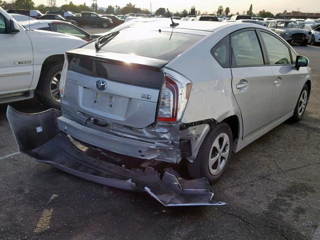 JTDKN3DU7C5432164 - 2012 TOYOTA PRIUS SILVER photo 4