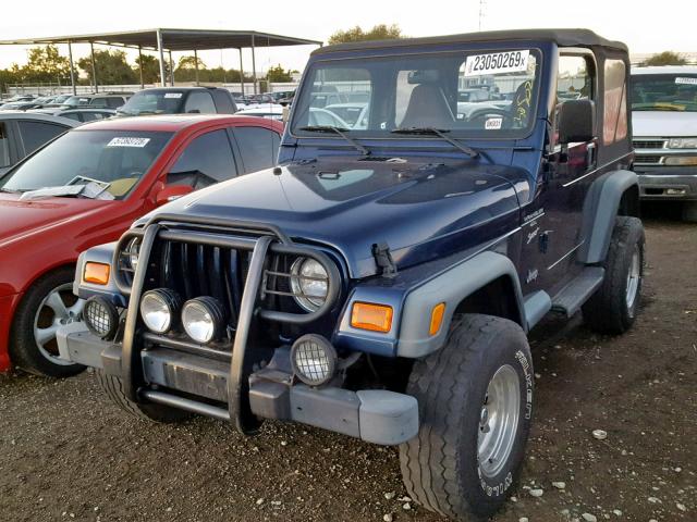 1J4FA49S9YP728691 - 2000 JEEP WRANGLER / BLUE photo 2