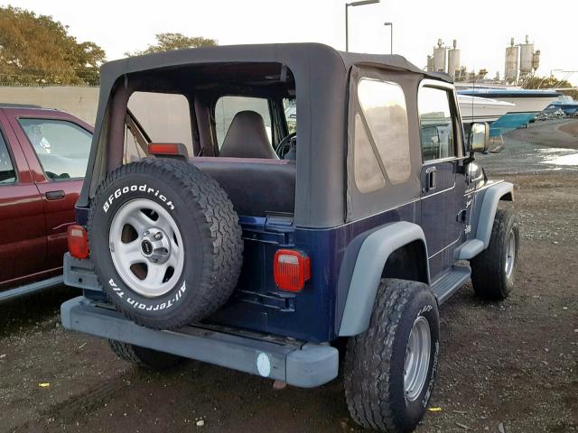 1J4FA49S9YP728691 - 2000 JEEP WRANGLER / BLUE photo 4