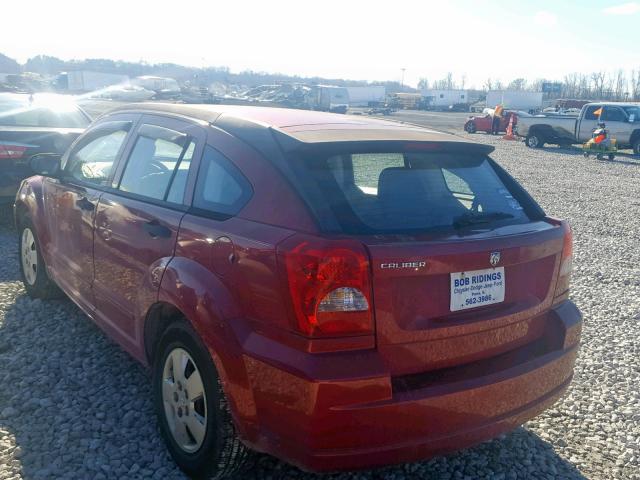 1B3HB28B37D242509 - 2007 DODGE CALIBER RED photo 3