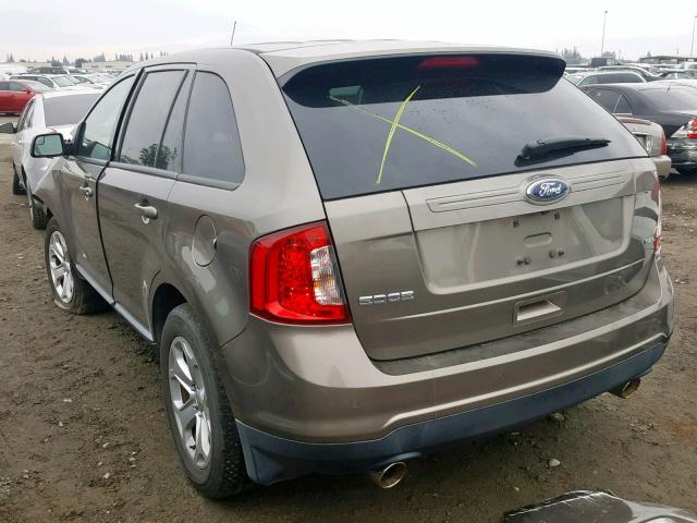 2FMDK3JC4CBA31028 - 2012 FORD EDGE SEL 金色 照片 3
