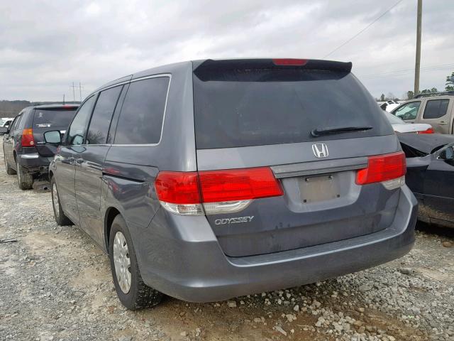 5FNRL3H23AB095307 - 2010 HONDA ODYSSEY LX GRAY photo 3