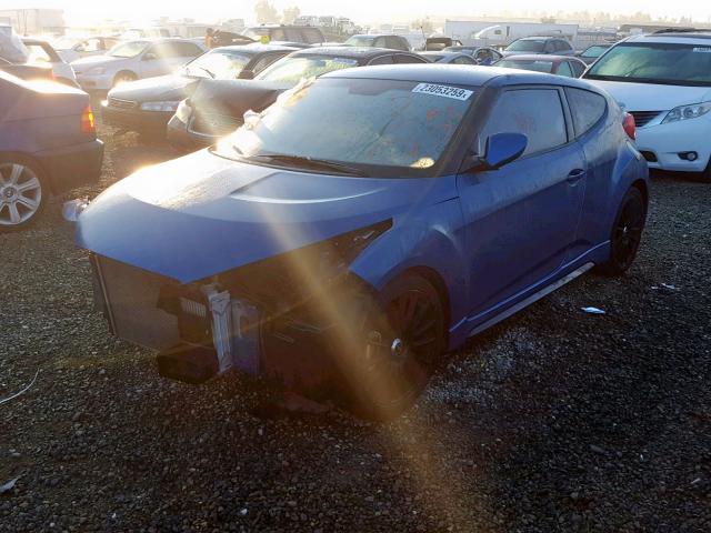 KMHTC6AE8GU251607 - 2016 HYUNDAI VELOSTER T BLUE photo 2