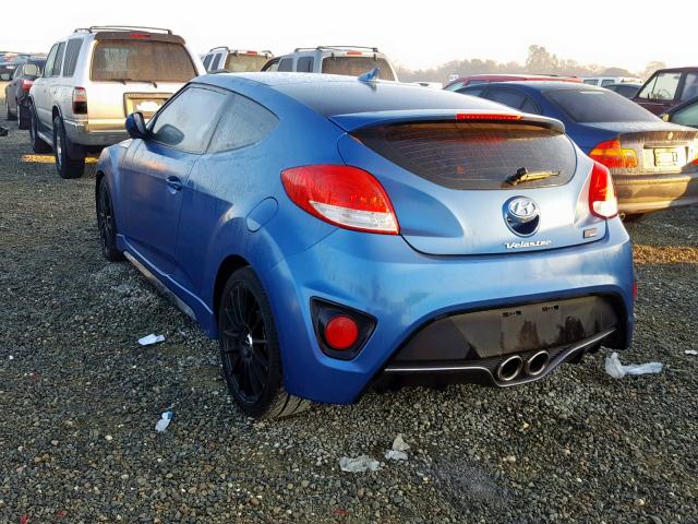 KMHTC6AE8GU251607 - 2016 HYUNDAI VELOSTER T BLUE photo 3