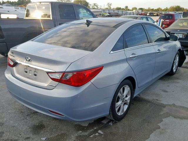 5NPEC4AC9DH708883 - 2013 HYUNDAI SONATA SE BLUE photo 4