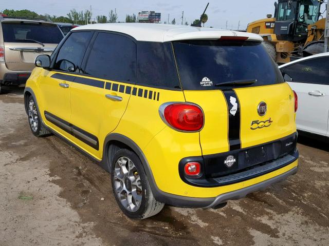 ZFBCFADH7EZ003761 - 2014 FIAT 500L TREKK YELLOW photo 3