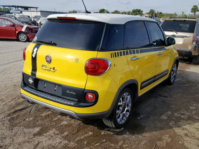 ZFBCFADH7EZ003761 - 2014 FIAT 500L TREKK YELLOW photo 4