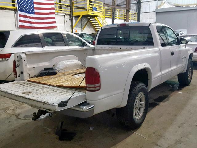 1B7GG42NX2S522670 - 2002 DODGE DAKOTA SLT WHITE photo 4