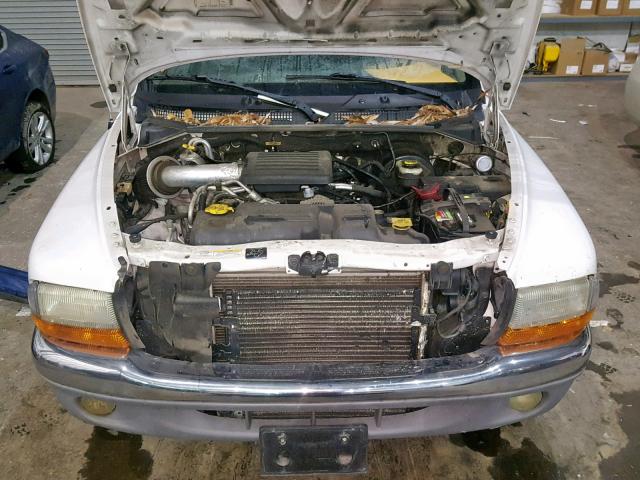 1B7GG42NX2S522670 - 2002 DODGE DAKOTA SLT WHITE photo 7