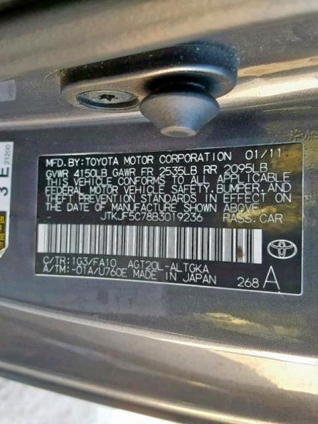 JTKJF5C78B3019236 - 2011 TOYOTA SCION TC BEIGE photo 10