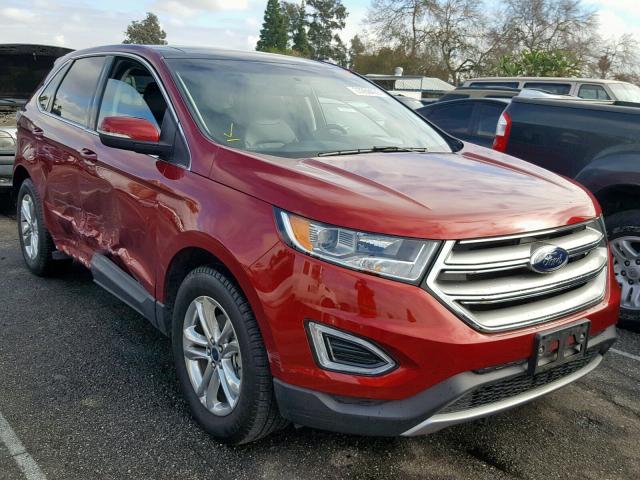 2FMTK3J87FBC04200 - 2015 FORD EDGE SEL RED photo 1