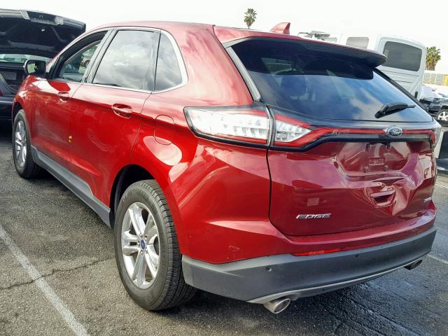 2FMTK3J87FBC04200 - 2015 FORD EDGE SEL RED photo 3