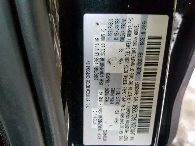 JM1CR2WL8A0372994 - 2010 MAZDA 5 黑色 照片 10