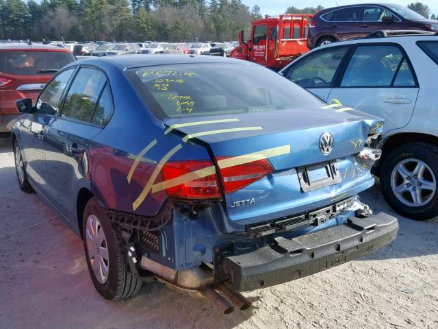 3VW2K7AJ8FM260765 - 2015 VOLKSWAGEN JETTA BASE BLUE photo 3