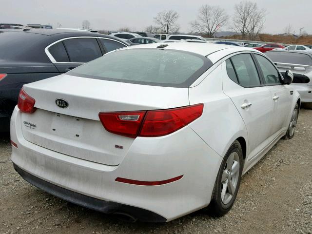 KNAGM4A72F5558074 - 2015 KIA OPTIMA LX WHITE photo 4