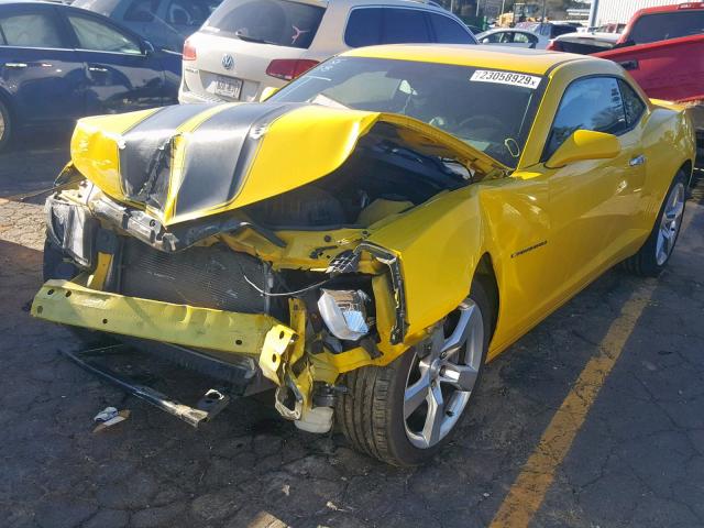 2G1FK1EJ4B9110188 - 2011 CHEVROLET CAMARO 2SS YELLOW photo 2