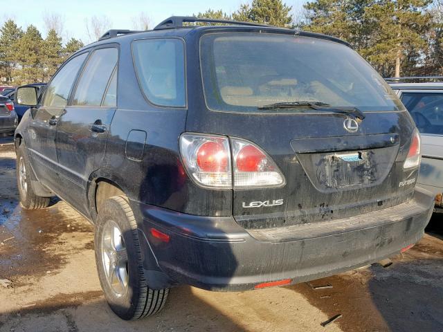 JTJHF10UX30315528 - 2003 LEXUS RX 300 BLACK photo 3