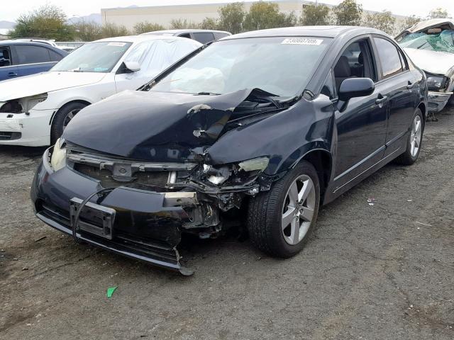 1HGFA16848L030754 - 2008 HONDA CIVIC EX BLACK photo 2